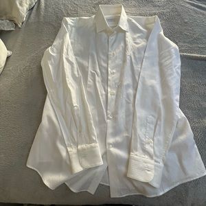 White Patterned Salvatore Ferragamo Dress Shirt